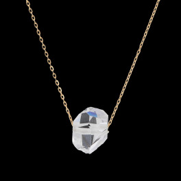 オーサムジェムズ １８Ｋ ハーキマーダイヤモンド ロッククリスタルクォーツ ソリティアネックレス