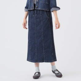 ノーボノーボ ハイストレッチ デニムロングスカート