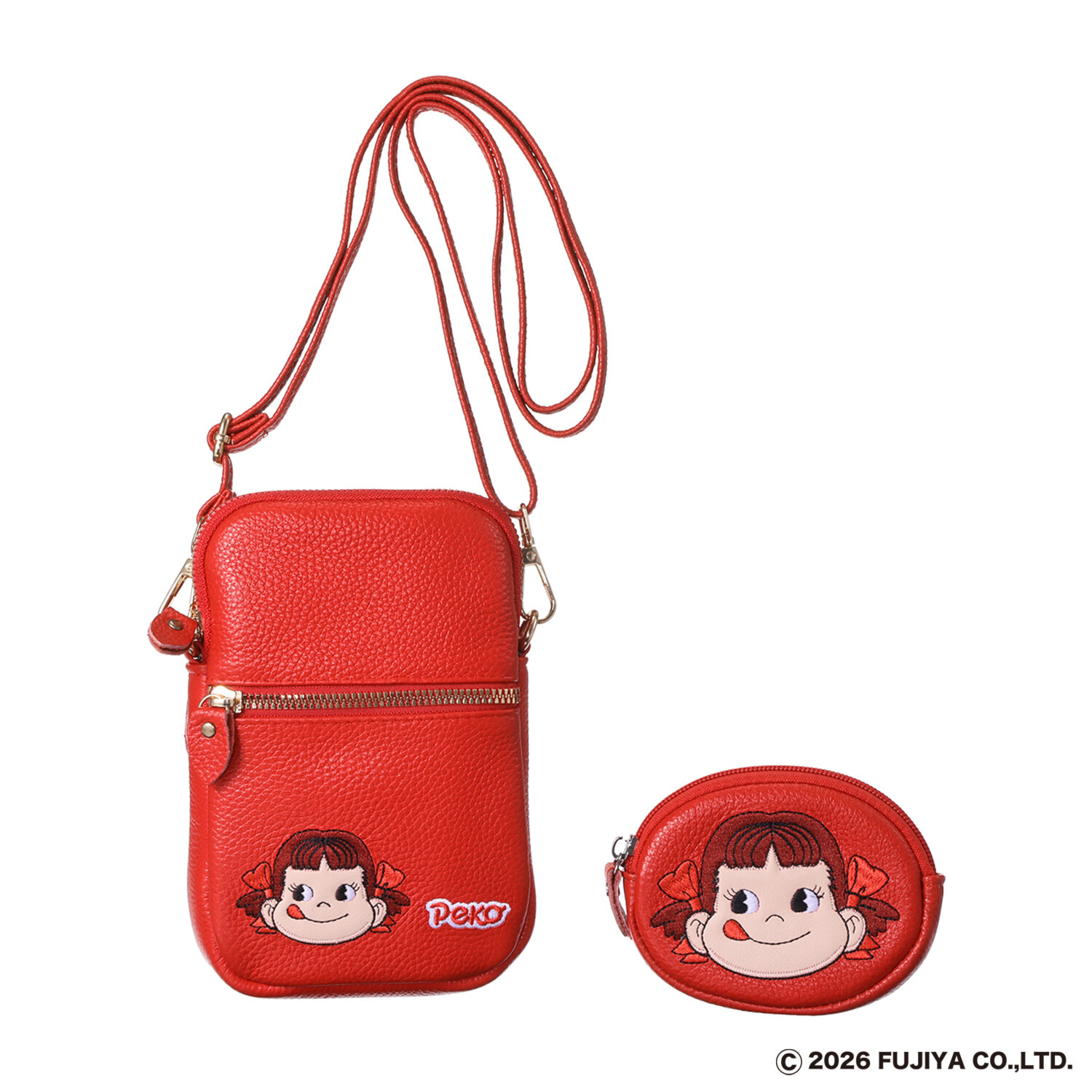エスタシオン ペコちゃんコラボ ポシェット＆ミニポーチ ２点セット