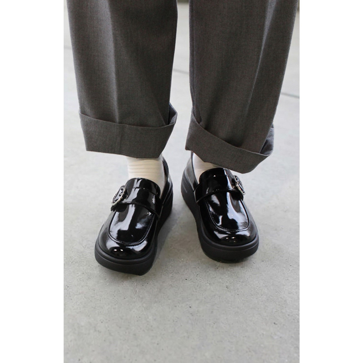 リゲッタ 日本製　軽量 制菌インソール アーチサポート しなやかフィット 厚底バックルローファー