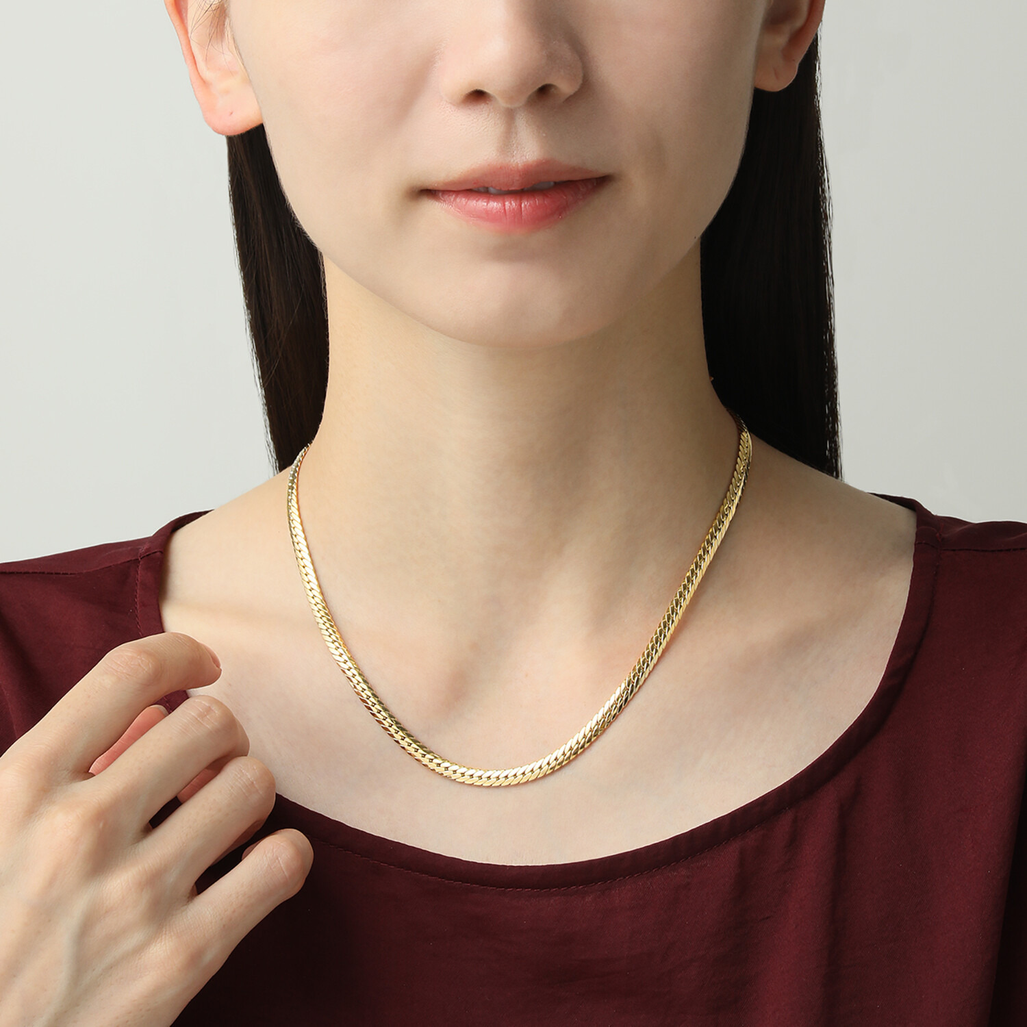 オーサムジュエリー １８Ｋ ワイドデザイン ネックレス