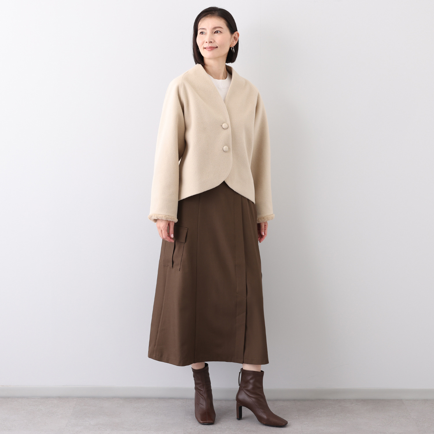 マチュート 丸みシルエットで 軽やかに装う ショートジャケット