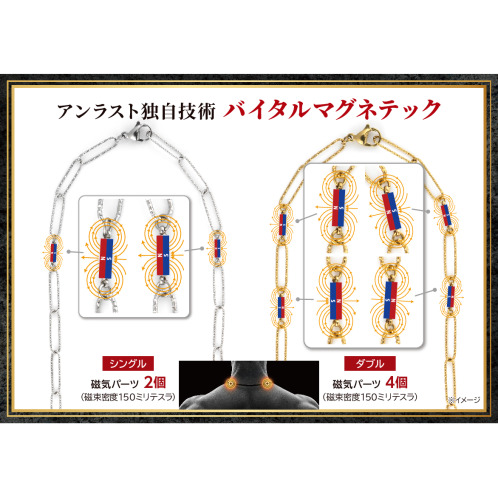 アンラスト＆デルークス 品格の輝き、実は医療機器 磁気ネックレス Ｇｌｅａｍ−グリーム ロングシングル