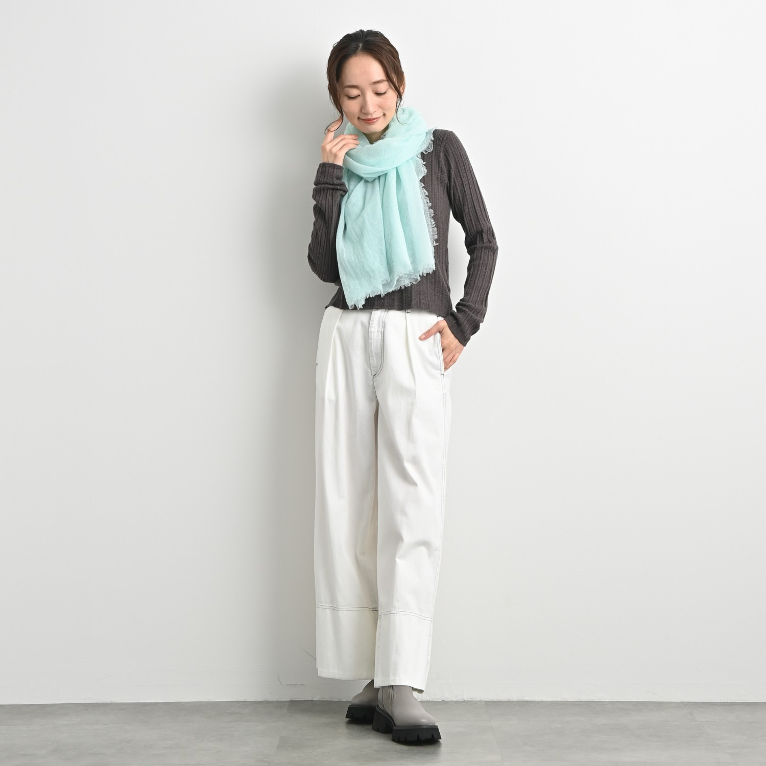 ティエドゥール 至福のなめらかさＵＰ 綾織　内モンゴル産 アルバスカシミヤ１００％ ＮＥＷエアリーストール