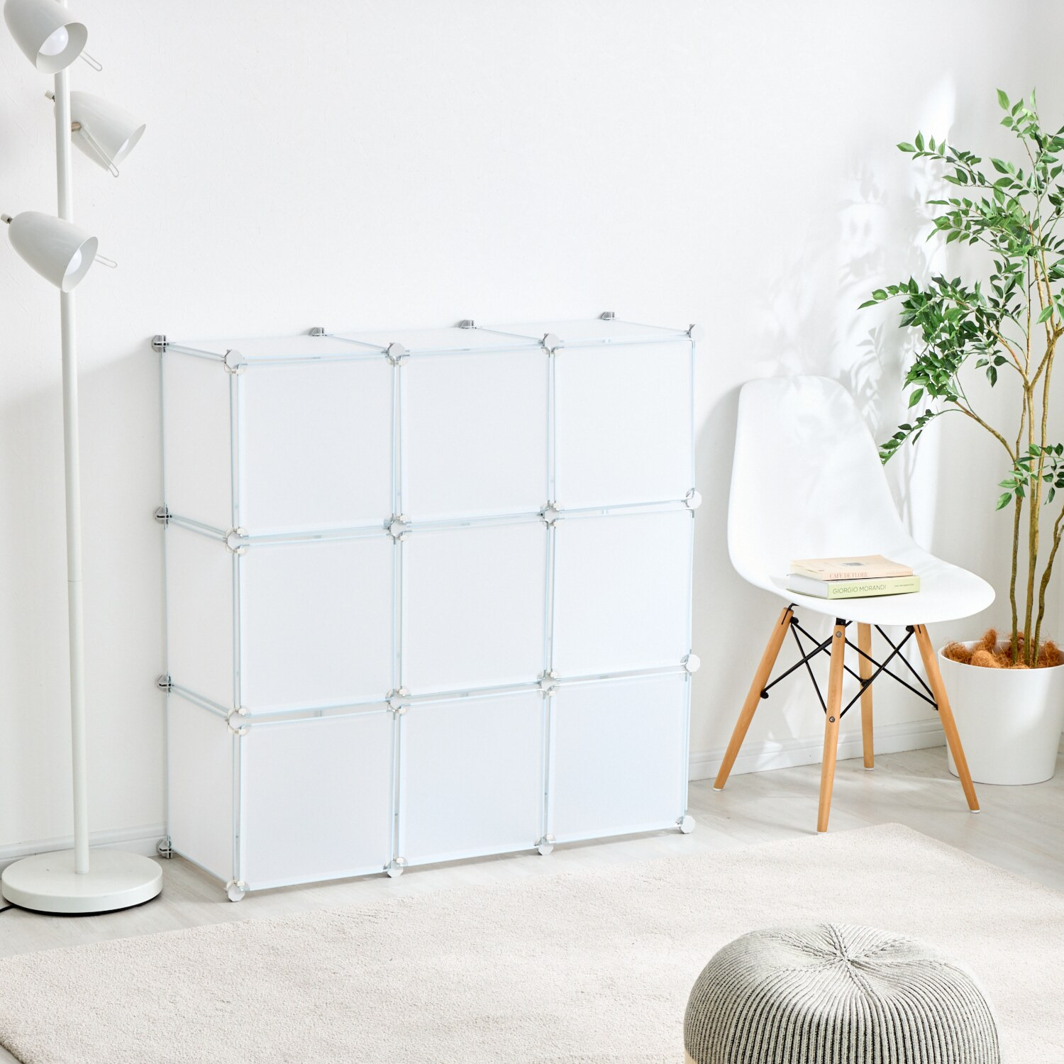 組み替え自由！ 工具不要で簡単組立 ＣＵＢＥＬＬＡＢＯＸ ３×３扉付き収納ボックス
