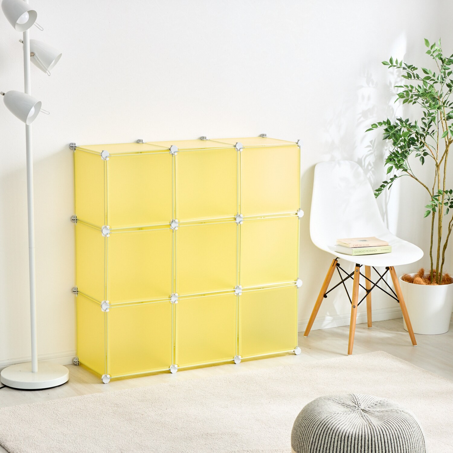組み替え自由！ 工具不要で簡単組立 ＣＵＢＥＬＬＡＢＯＸ ３×３扉付き収納ボックス