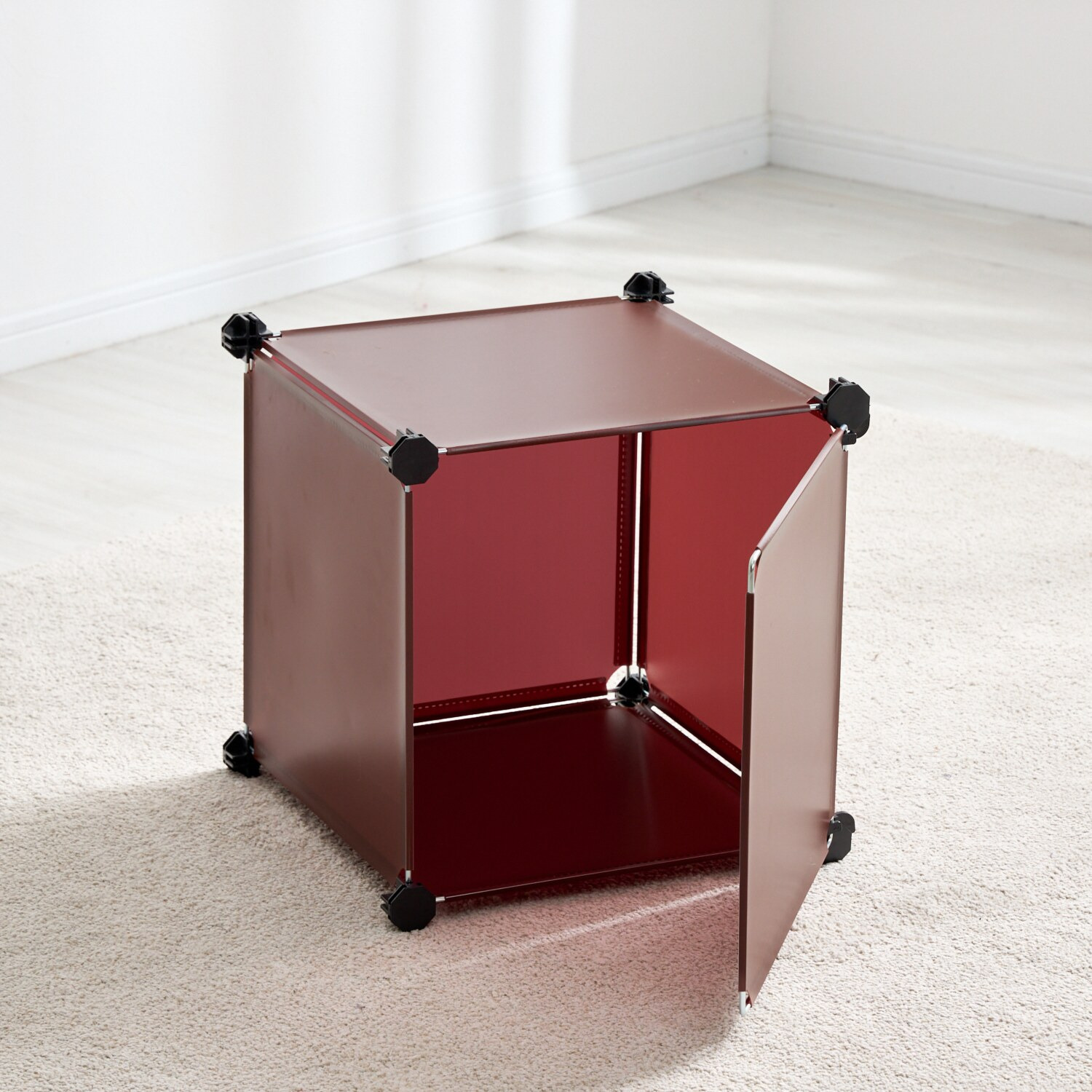 組み替え自由！ 工具不要で簡単組立 ＣＵＢＥＬＬＡＢＯＸ ３×３扉付き収納ボックス
