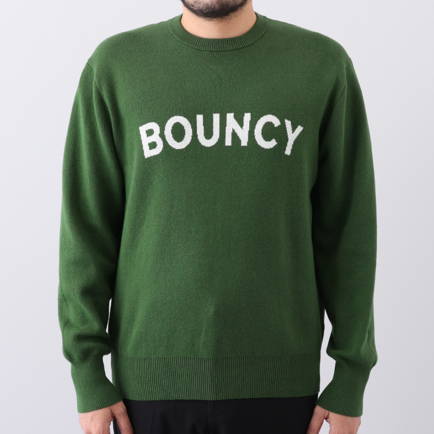 ＢＯＵＮＣＹ　ＢＯＮＤ ふんわりコットン混 ジャガードロゴ ニットプルオーバー ＜メンズ＞