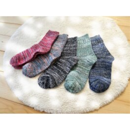 三笠のくつした ざっくりリブ編みソックス ５色セット
