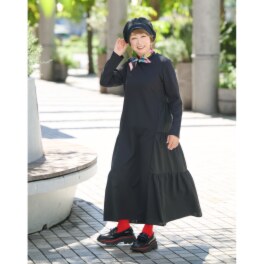 ウノ・ウノ・ドゥーエ 艶やかポンチ×タフタ ギャザーティアード ワンピース