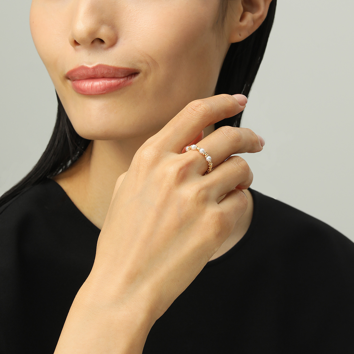 ジュペレ リュクスコレクション １８Ｋ 国産ベビーアコヤパール スパークルリング