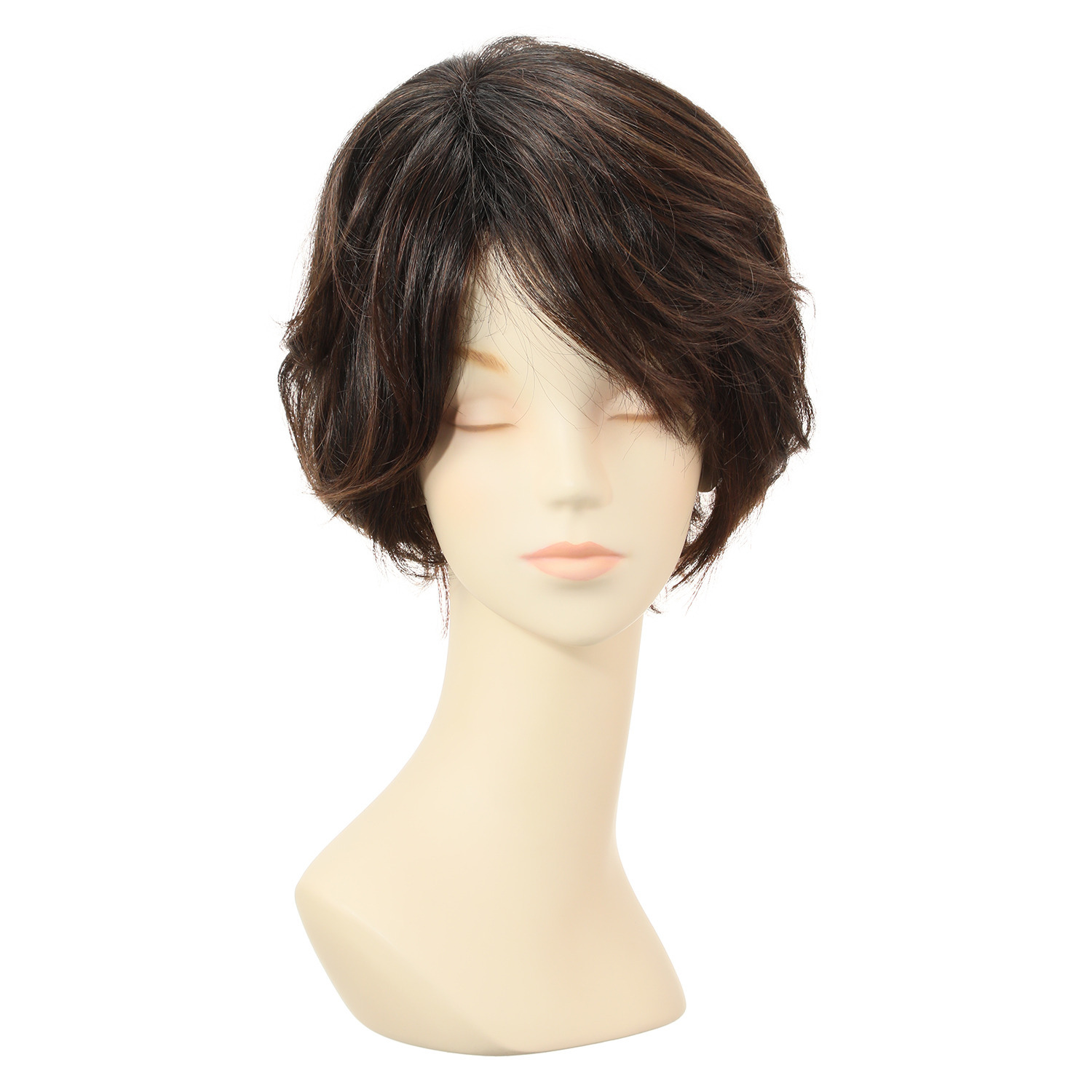 マダムヒロコ フルハンドメイド 高品質フルウィッグ！ リールショート プレミアム ＜ナチュラルブラウン＞