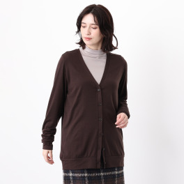 エイガールズ とろける肌触り スーパーストレッチ テンセルＴＭカシミヤ混 Ｖネックカーディガン