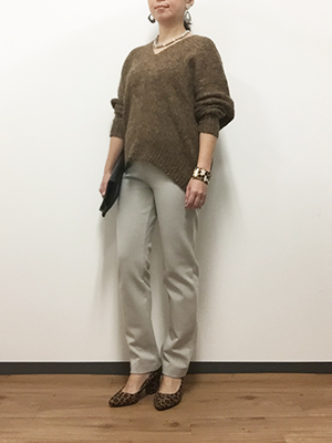 <股下70cm> 上質ごこち 裏起毛 ゆるやかスリムパンツ