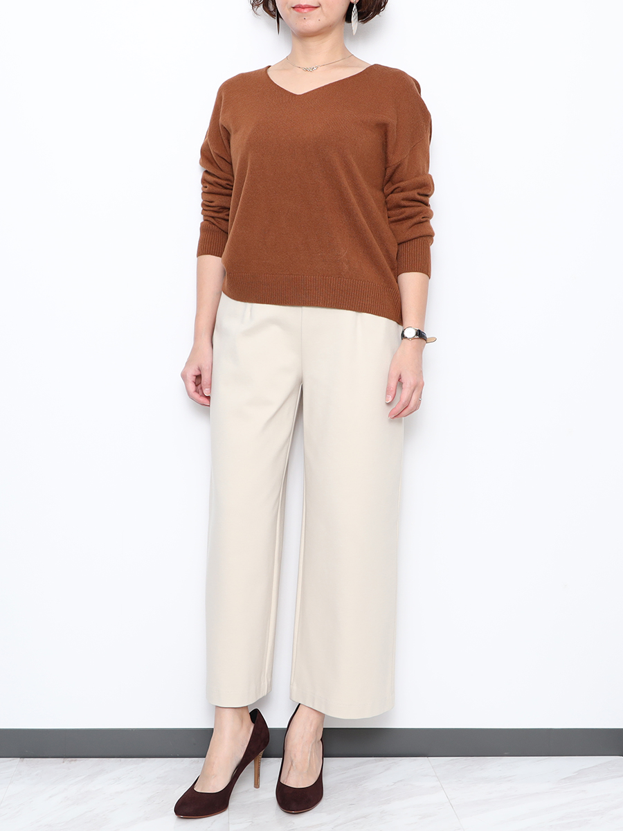 上質ごこち 尾州のこだわり あたたかワイドパンツ