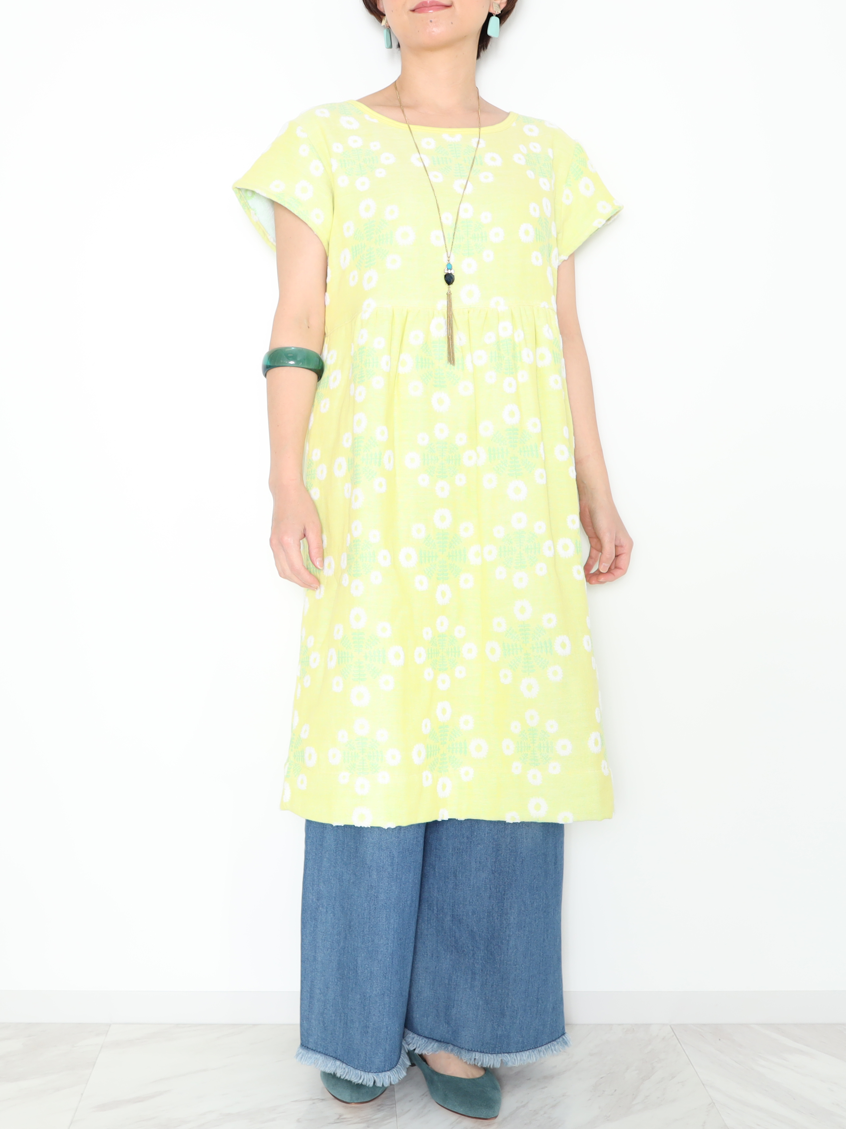 ふわふわごこち マーガレット柄 今治産タオルワンピース ショップチャンネル