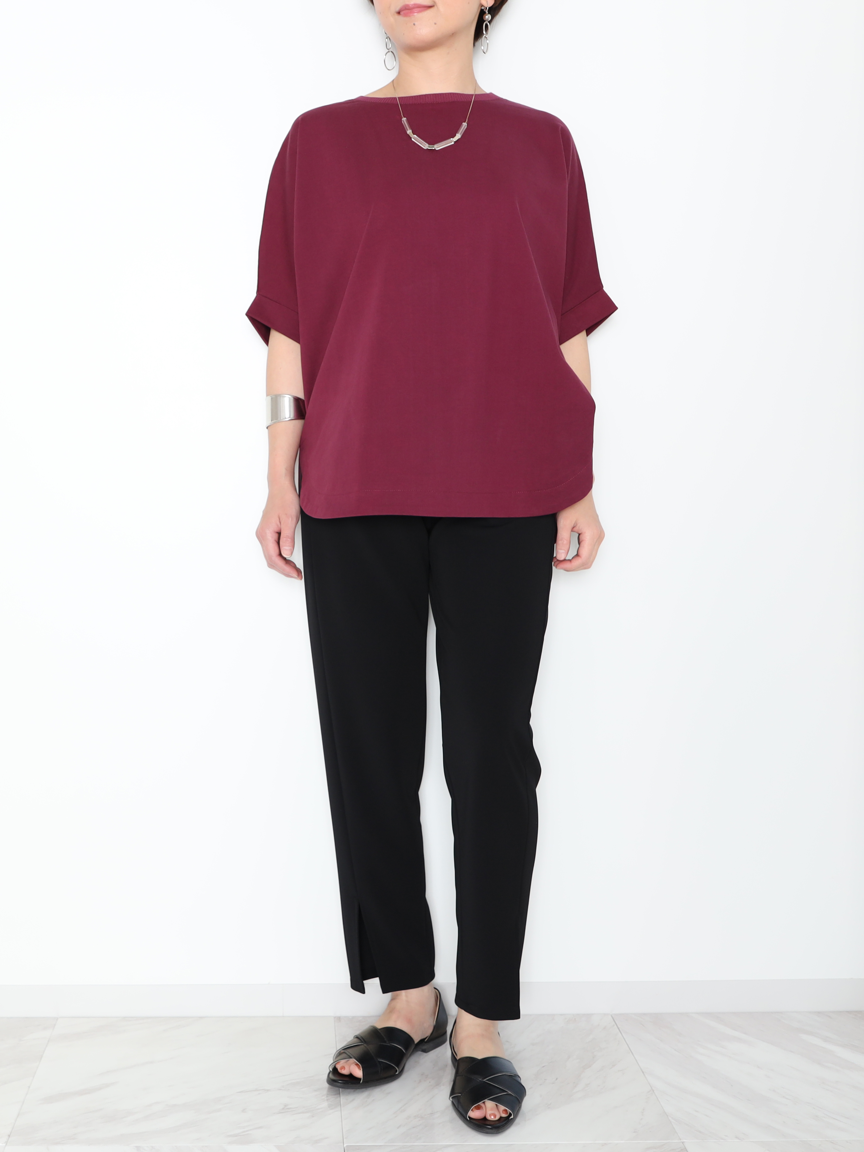 上質ごこち アルディナ スリットデザインパンツ