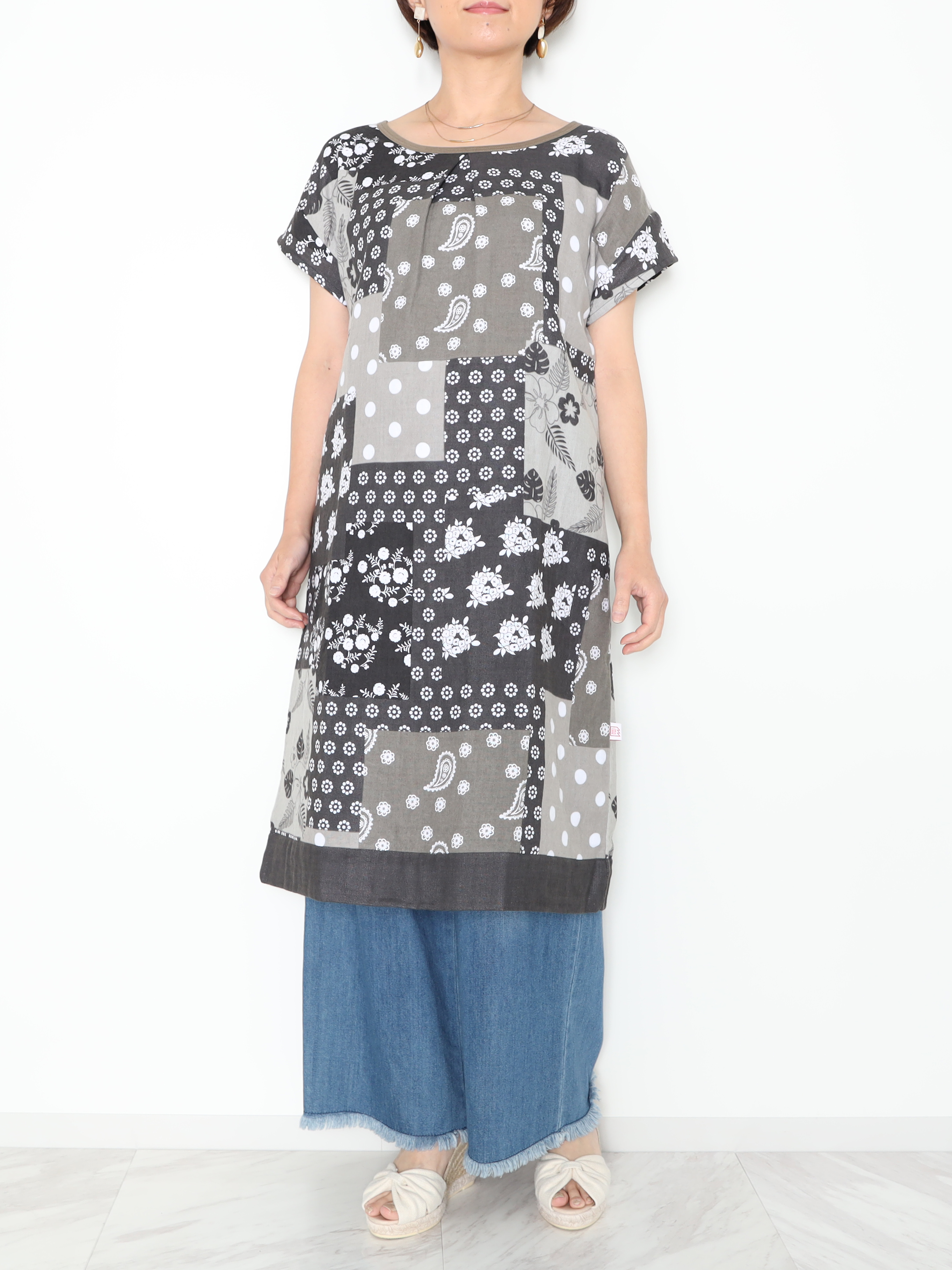 ふわふわごこち パッチワーク柄 今治産タオル ワンピース ショップチャンネル