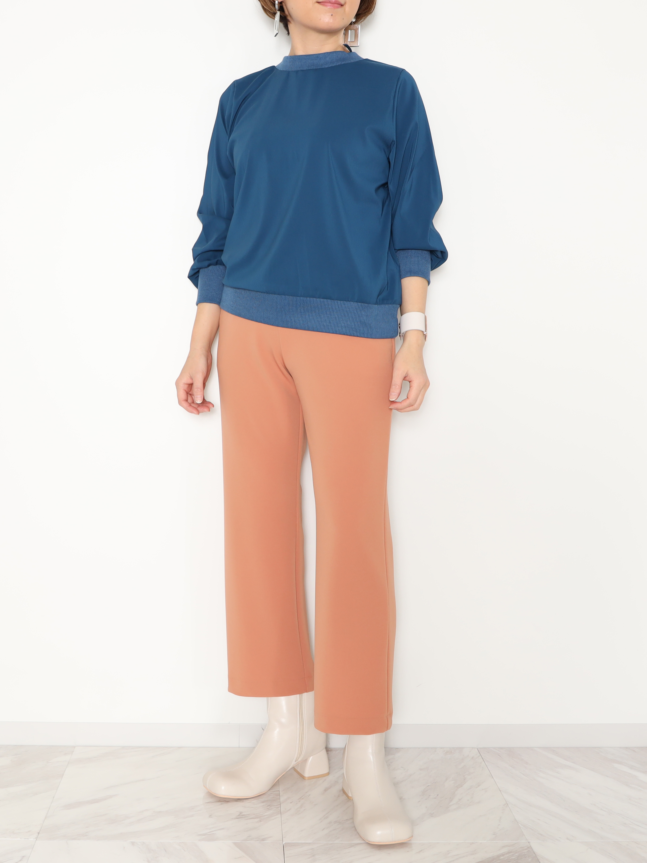 ＜股下６０ｃｍ＞上質ごこち アルディナ ゆるやかストレートパンツ 