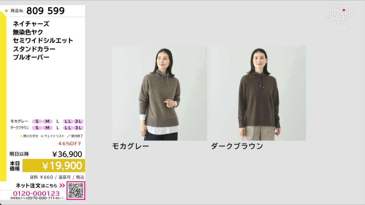 新品 ネイチャーズ セミワイドシルエット ニット 無染色ヤク100% LL 2L ネイチャーズ 無染色ヤク セミワイドシルエット スタンドカラー プル