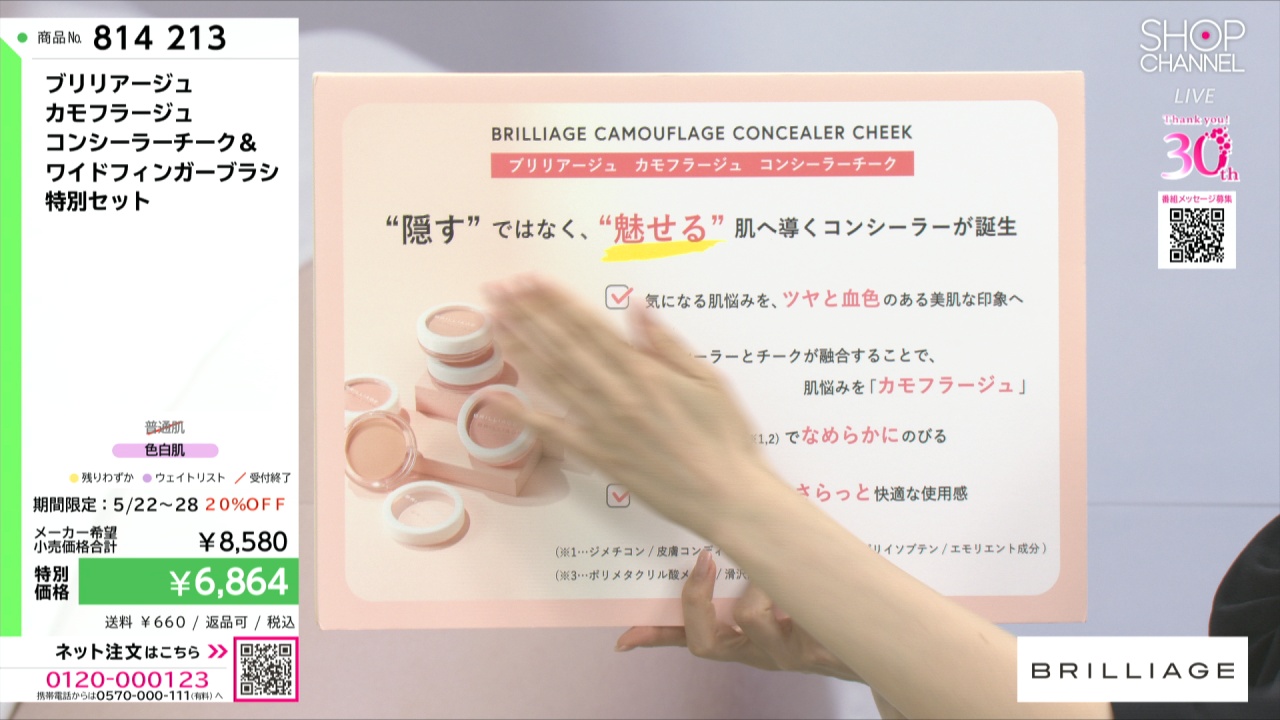 【ブリリアージュ】コンシーラーチーク03＆ワイドフィンガーブラシ セット ブリリアージュ カモフラージュ コンシーラーチーク＆ ワイド