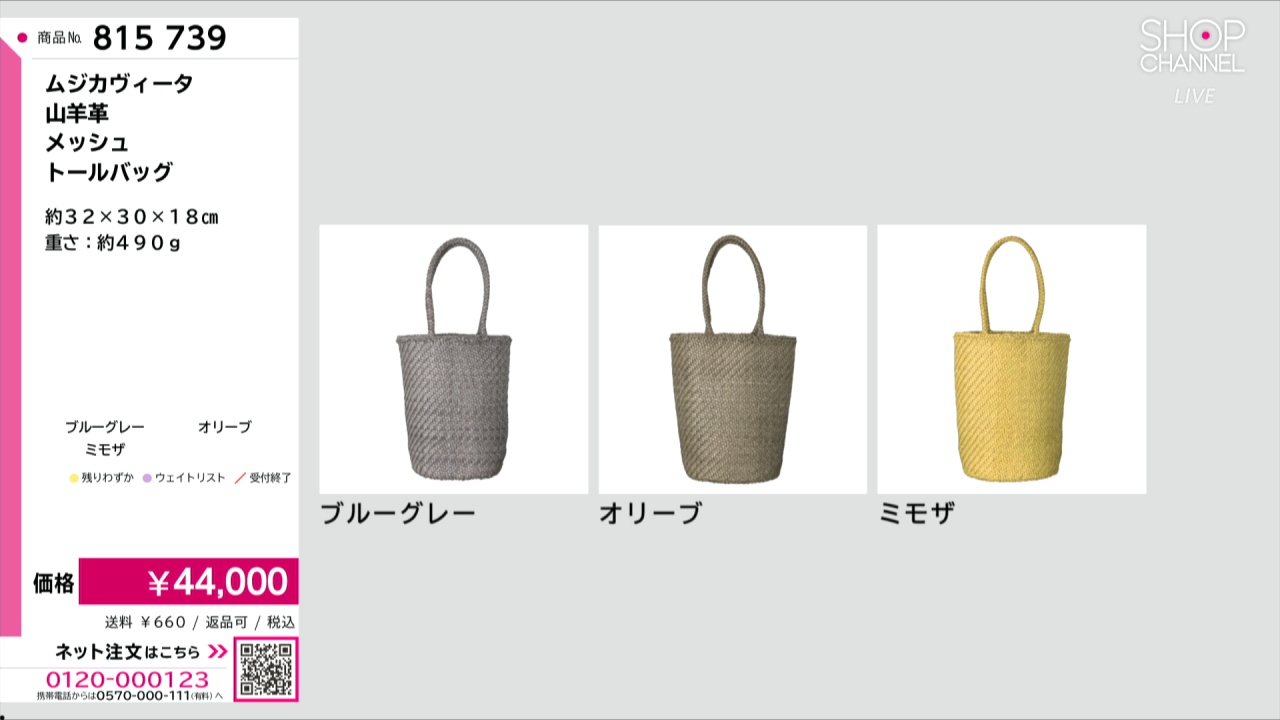 ムジカヴィータ 山羊革 メッシュ トールバッグ- ショップチャンネル