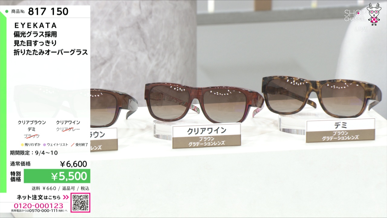 EYEKATA 偏光グラス採用 見た目すっきり 折りたたみオーバー