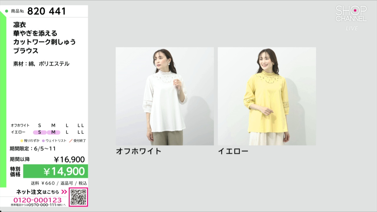 凛衣 華やぎを添える カットワーク刺しゅう ブラウス- ショップチャンネル