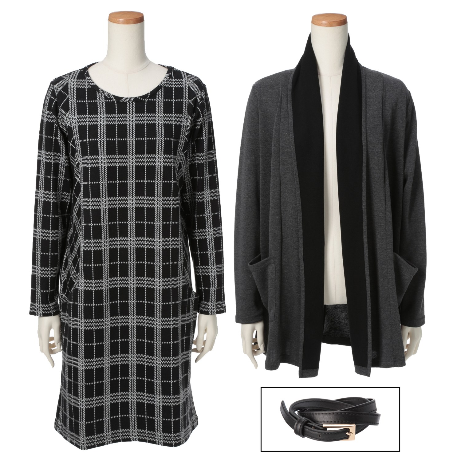 ブージュルード ベルト付カーディガン ジャガードワンピース ショップチャンネル