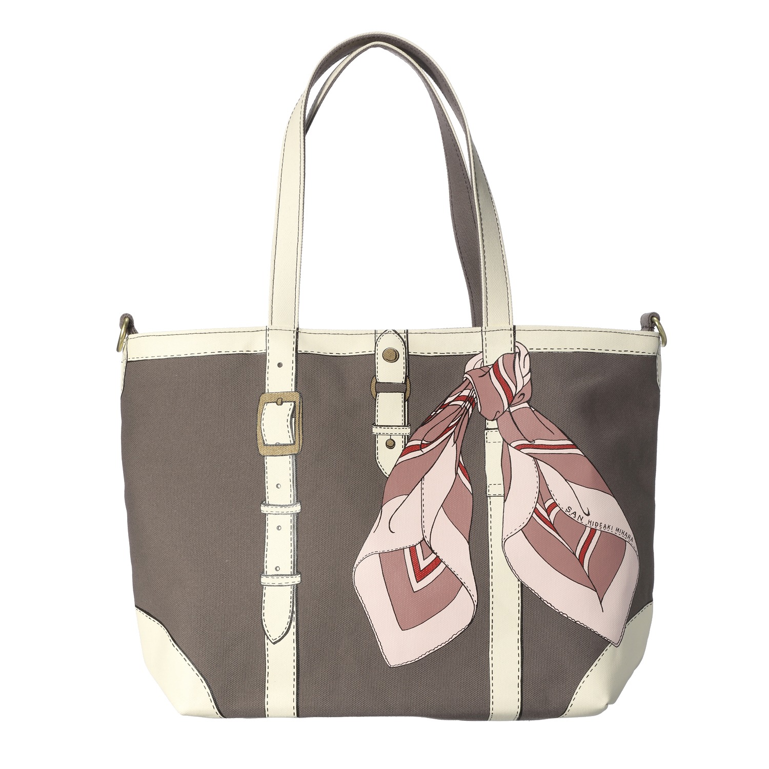 サン ヒデアキミハラ トロンプルイユ バックルスカーフデザイン トート