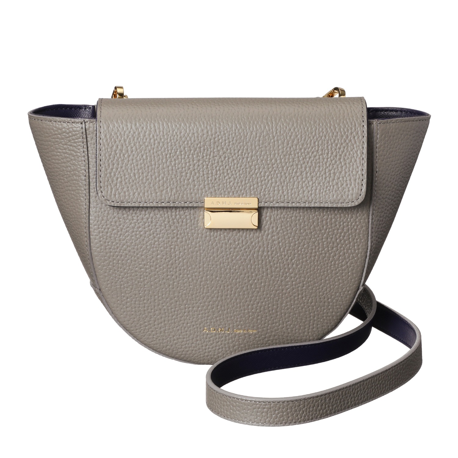 エーディーエムジェイ 牛革シュリンク型押し サドルデザイン ショルダーバッグ ショップチャンネル