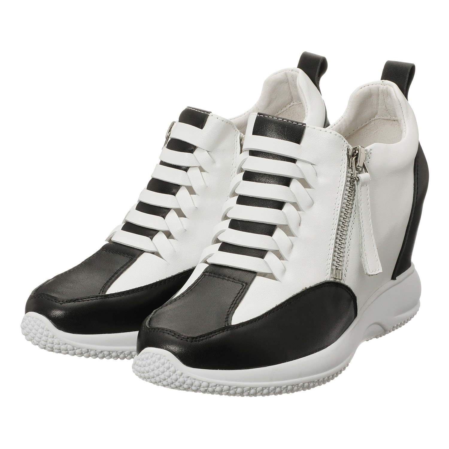 カリシモアルテ 牛革 インヒールスニーカー ショップチャンネル