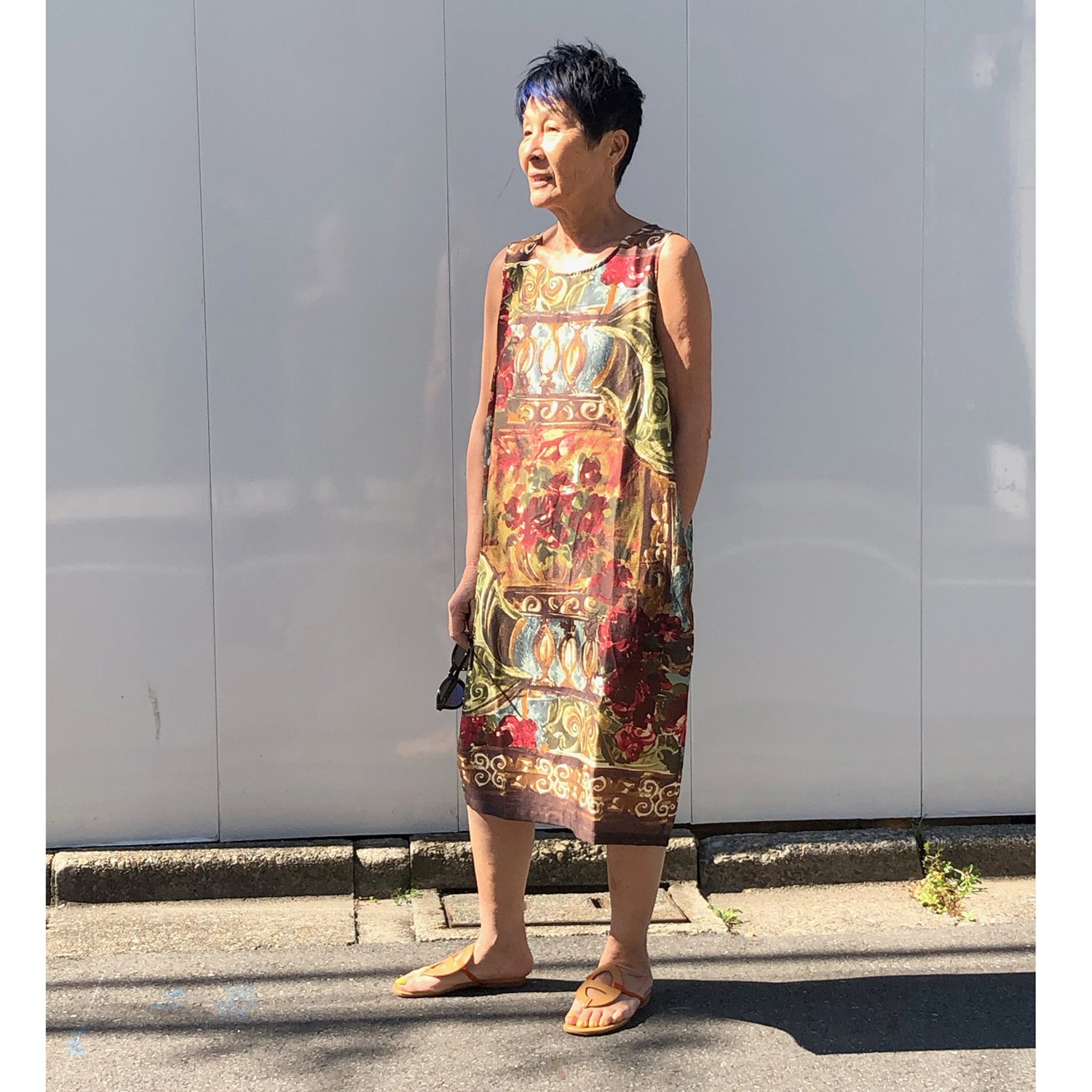 シャビージェンティール 絵画調プリント ノースリーブワンピース ショップチャンネル