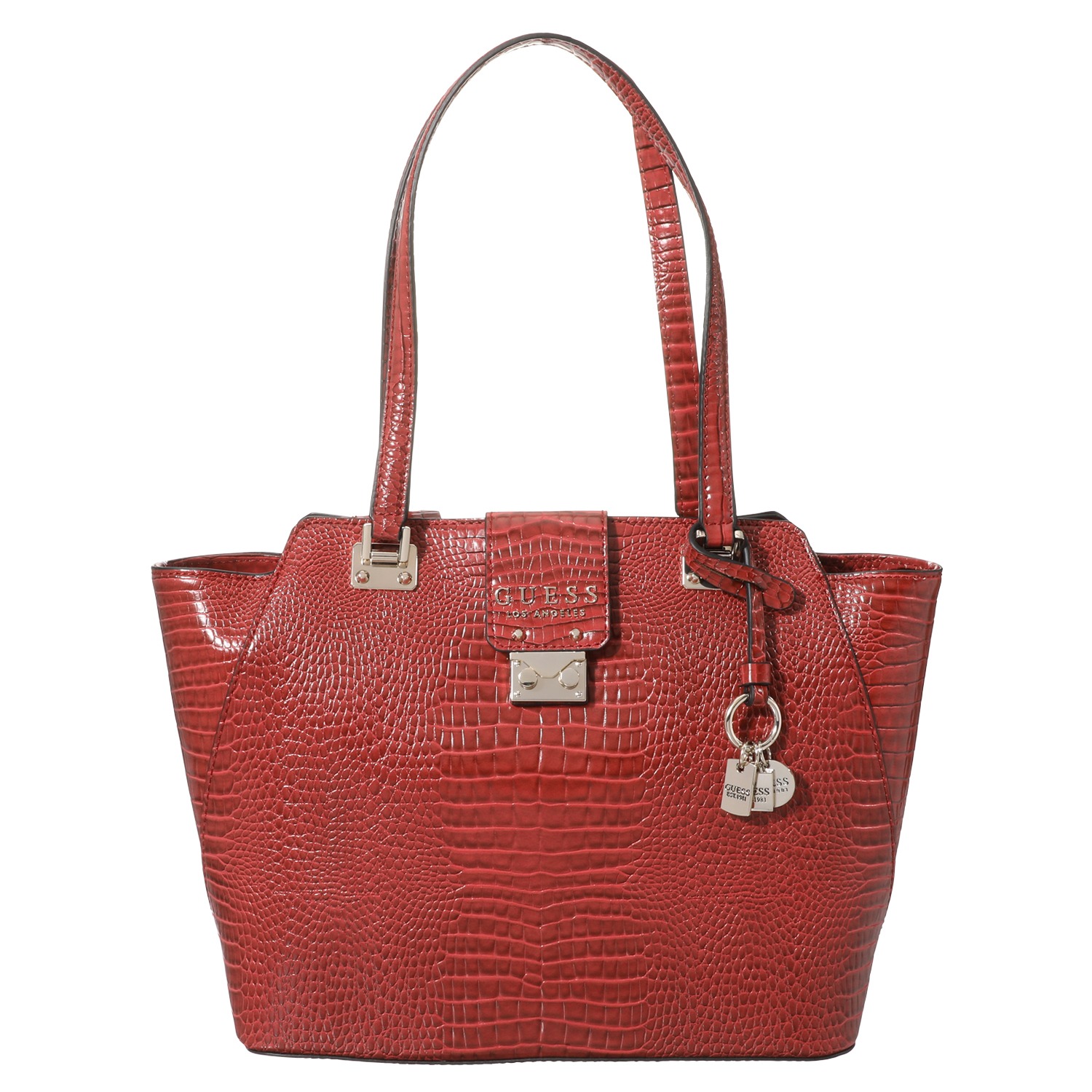 ｇｕｅｓｓ ブランドロゴチャーム付 クロコダイル型押し トートバッグ ショップチャンネル