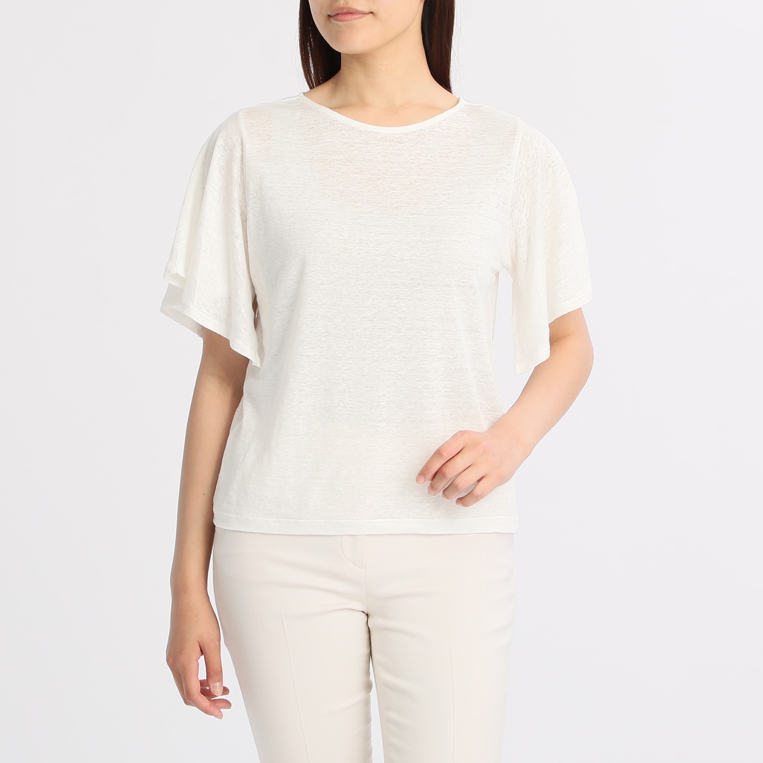 バーチ　ドゥエ
ノルマンディー産リネン
フレアースリーブ
２ウェイプルオーバー