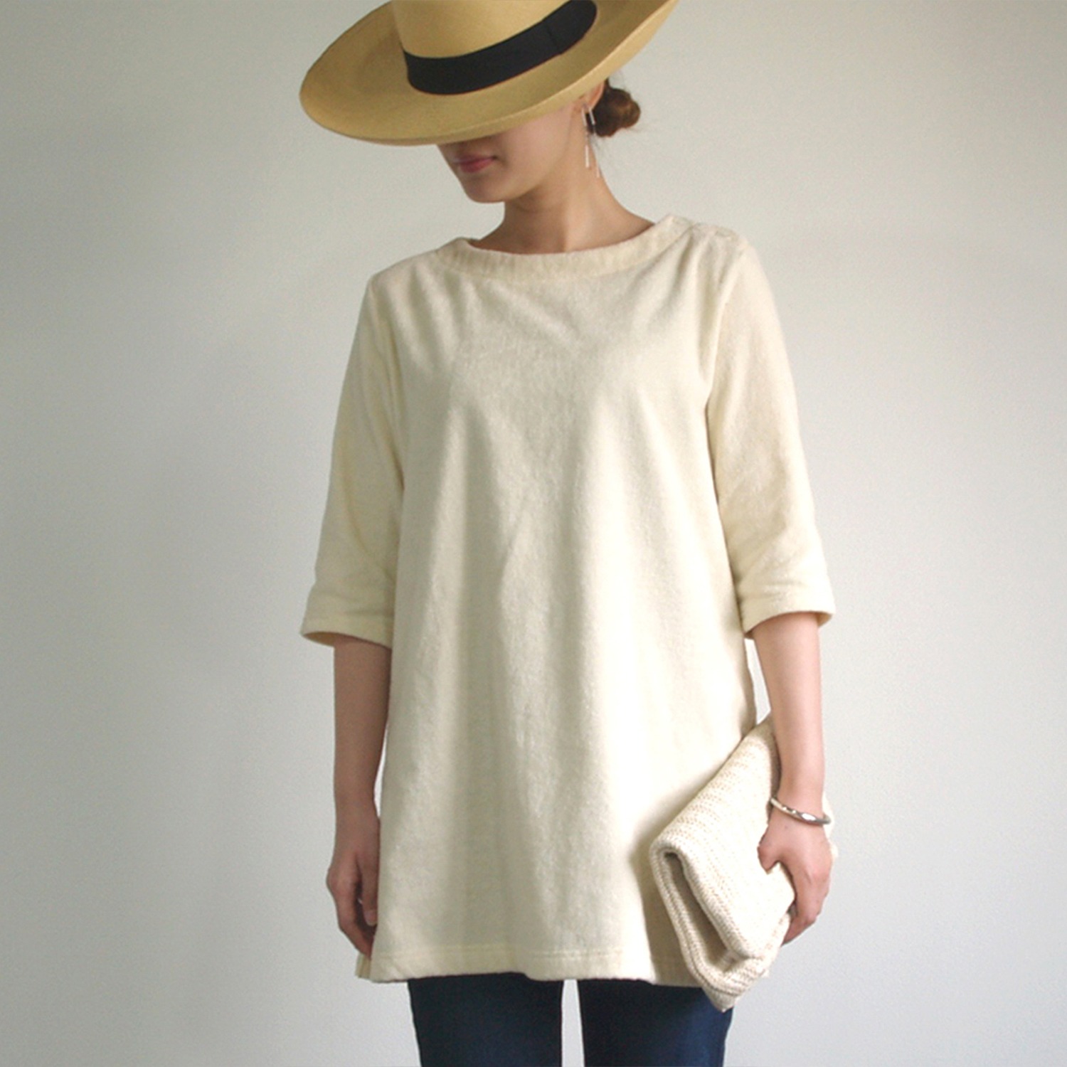 ハダイト
ストレッチ今治タオル
チュニックプルオーバー