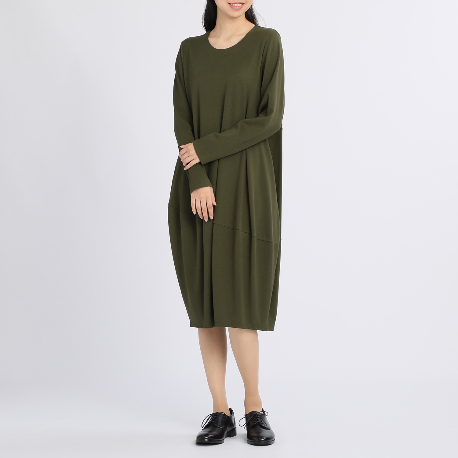 ａｋａｎｅ スムースカットソー ３ｄ切替デザイン コクーンシルエット ワンピース ショップチャンネル