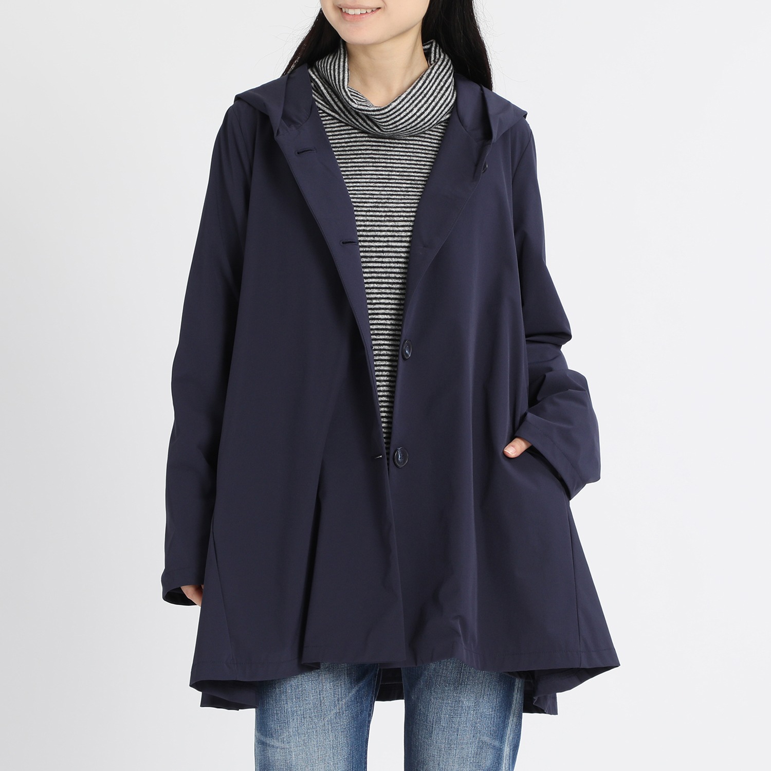 ダジュール フレアーデザイン フード付コート ショップチャンネル