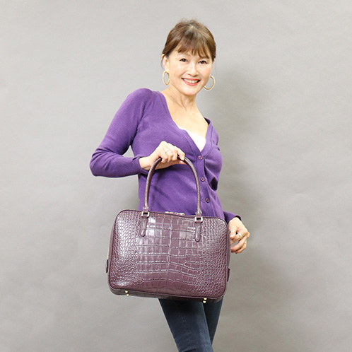 キャットイン ザ クローゼット クロコダイル型押しレザー ボストンバッグ シーシス ショップチャンネル