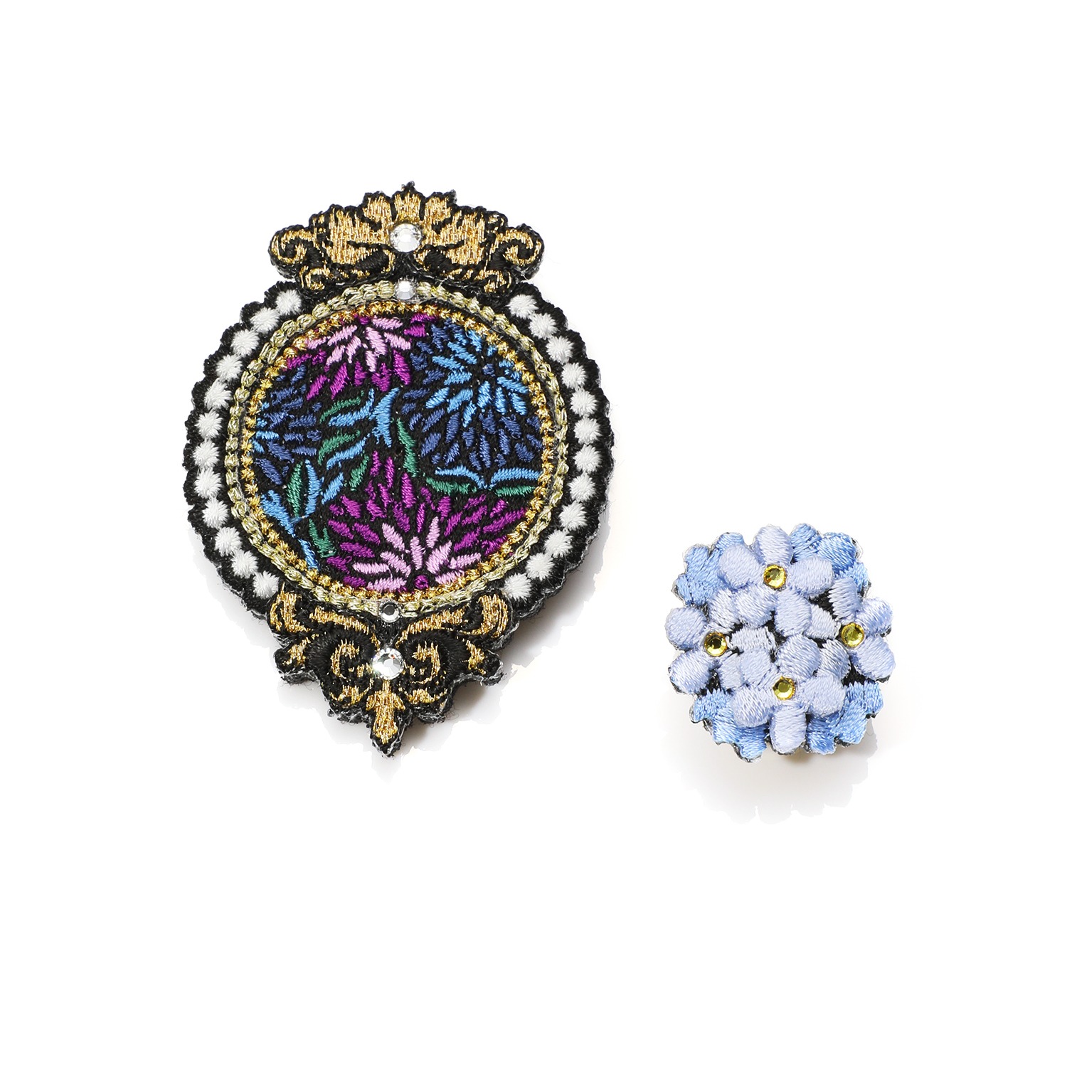 ラカム 立体刺しゅうブローチ ２点セット ショップチャンネル