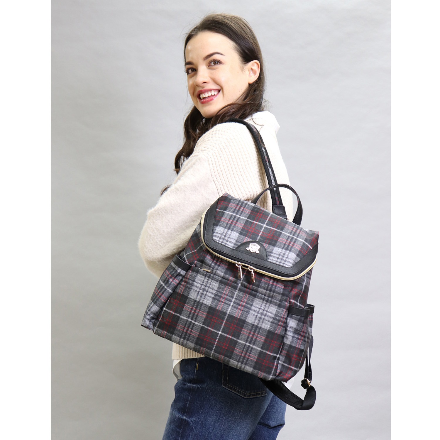 キンロックアンダーソン タータンチェック 多機能リュック ショップチャンネル