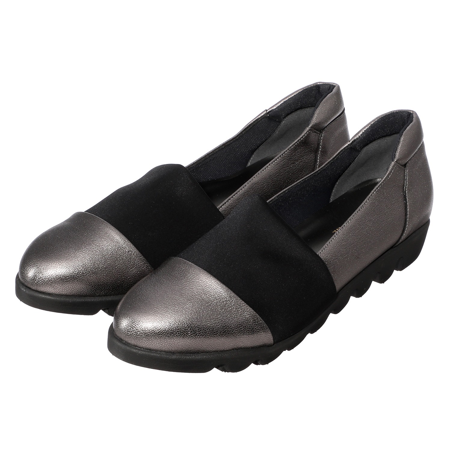 ヒルズアヴェニュー レザー ストレッチ切替 ウェーブソールスリッポン ショップチャンネル