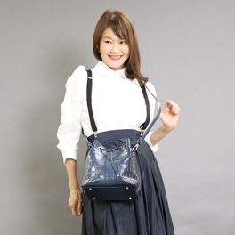 新品同様 キャットインザクローゼット 今春新作 巾着バッグ キャットイン ザ・クローゼット クロコダイル型押しレザー 2ウェイ