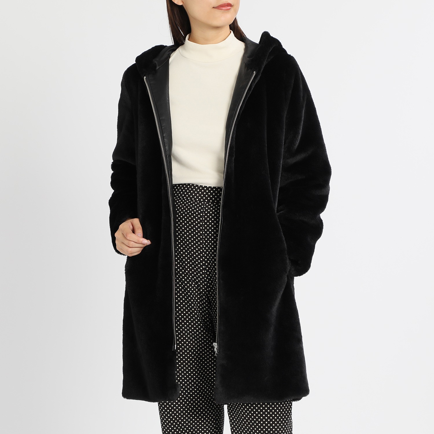 マリエール フェイクファー フード付コート ショップチャンネル