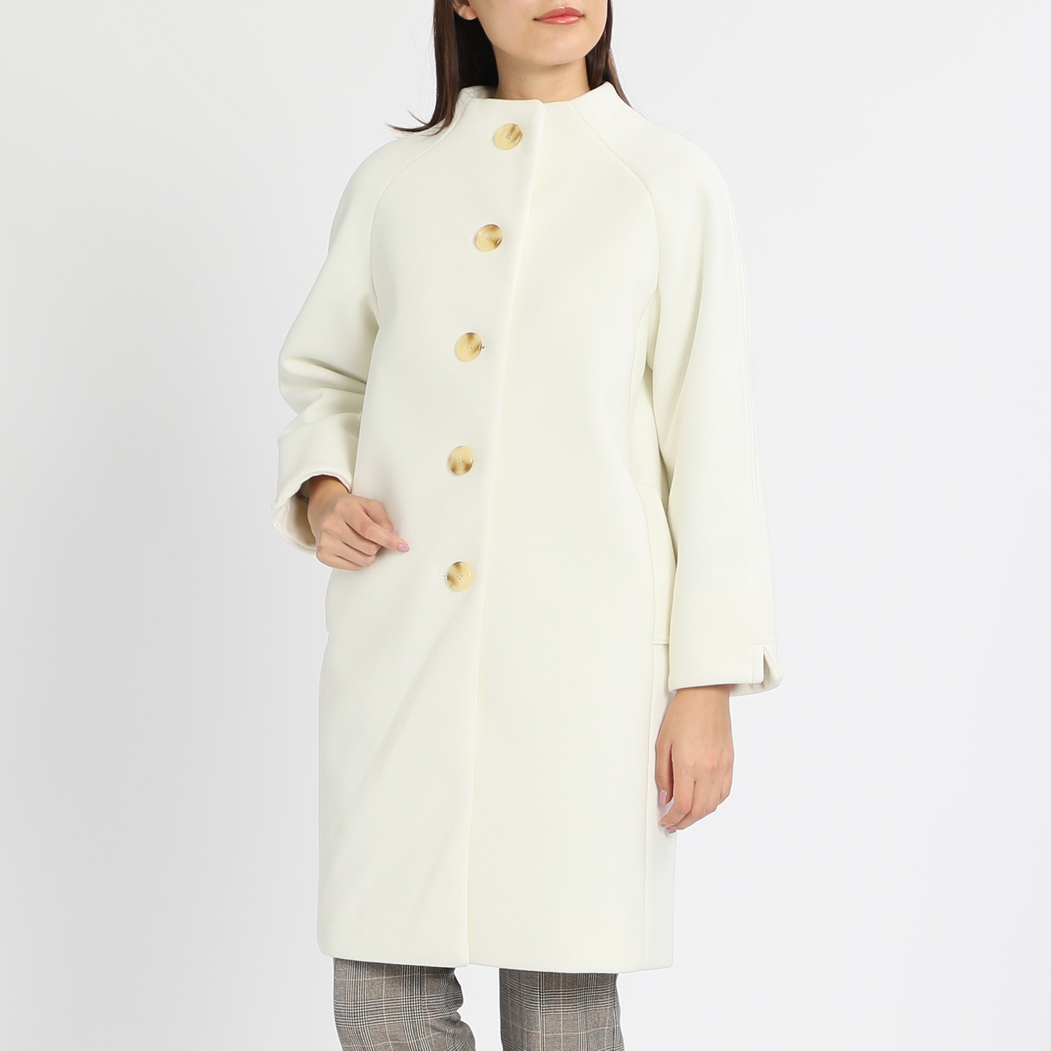 プララパ ウール調メルトン ボトルネックコート ショップチャンネル