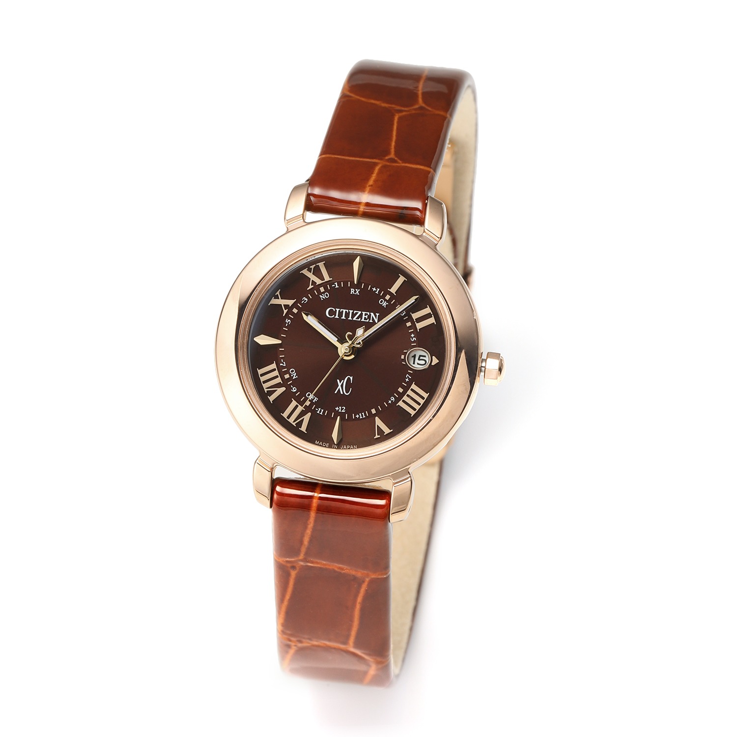 シチズン クロスシー ヒカリコレクション ラウンドフェイス エナメルベルト 電波ソーラーウォッチ ショップチャンネル