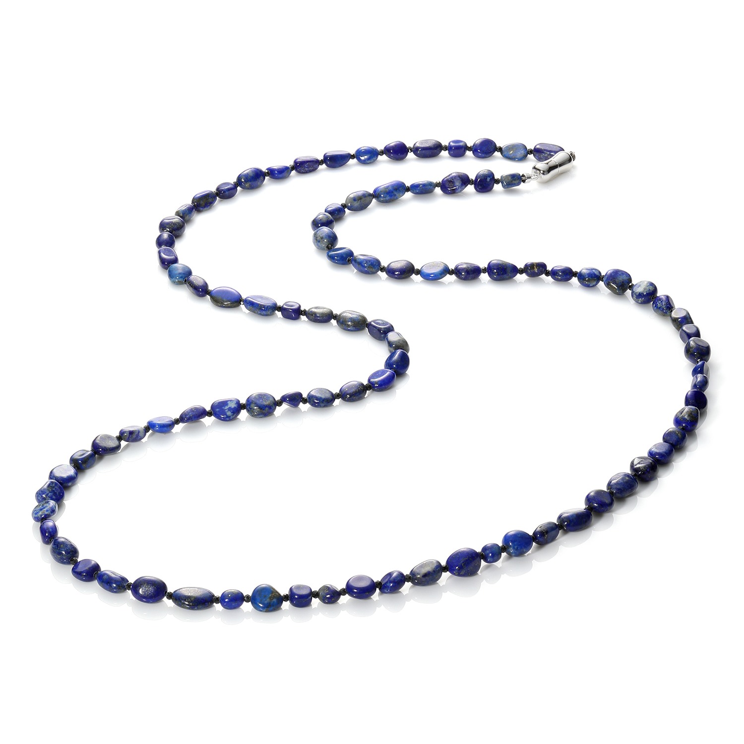 グランシフォレ ラピスラズリ タンブルビーズ ロングネックレス ショップチャンネル