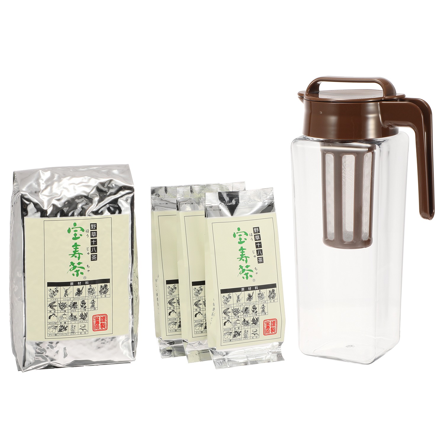 宝寿園 野草十八茶 宝寿茶 大増量 縦横冷茶ポットセット ショップチャンネル