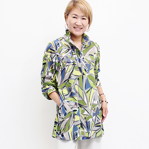 ダジュール ワイヤー入りカラー プリントデザイン チュニックシャツ ショップチャンネル