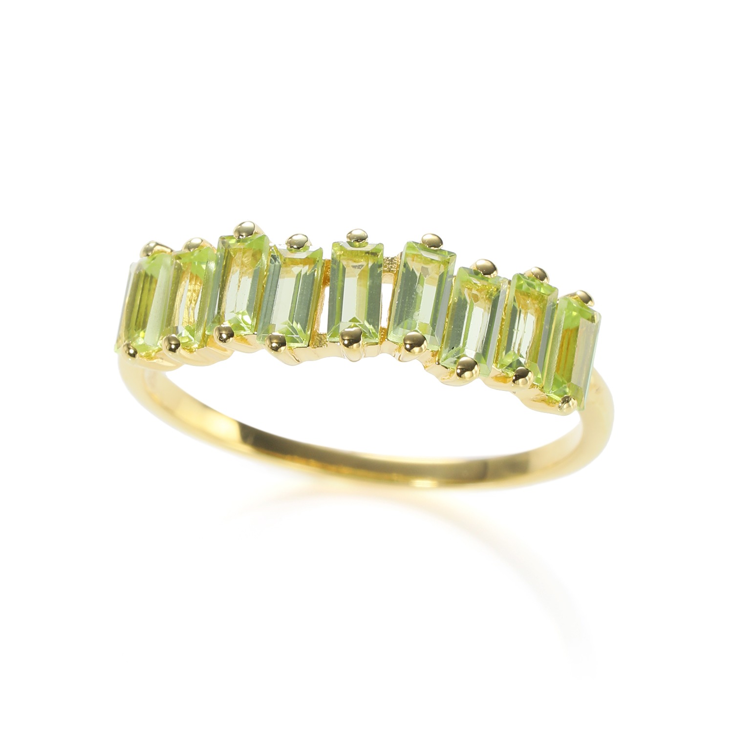 ブレーズ ペリドット バゲットカット リング